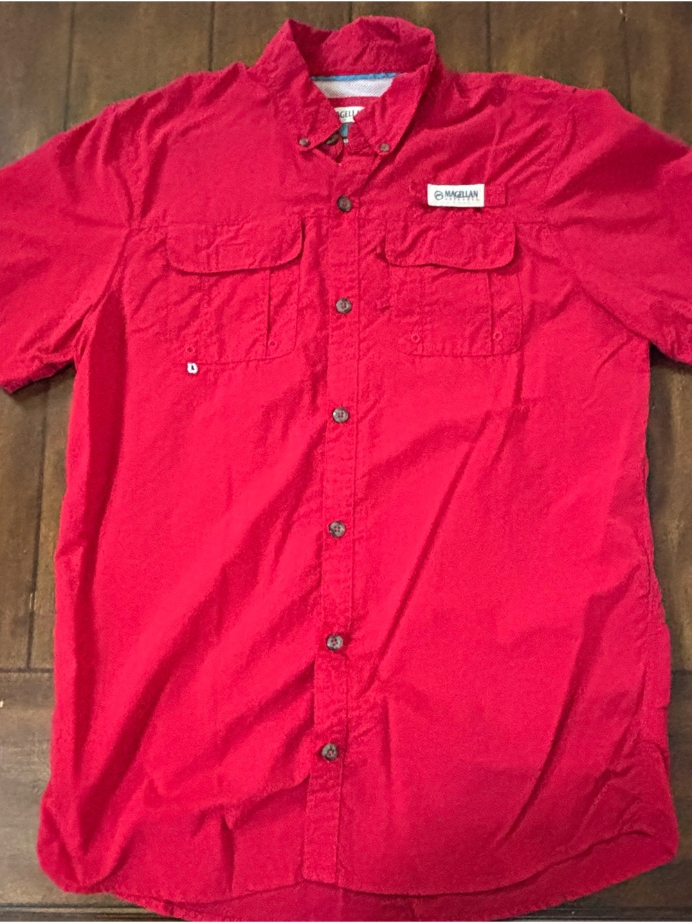 Youth Magellan Outdoors Fish Gear Relaxed Fit Moisture Wicking Medium Red